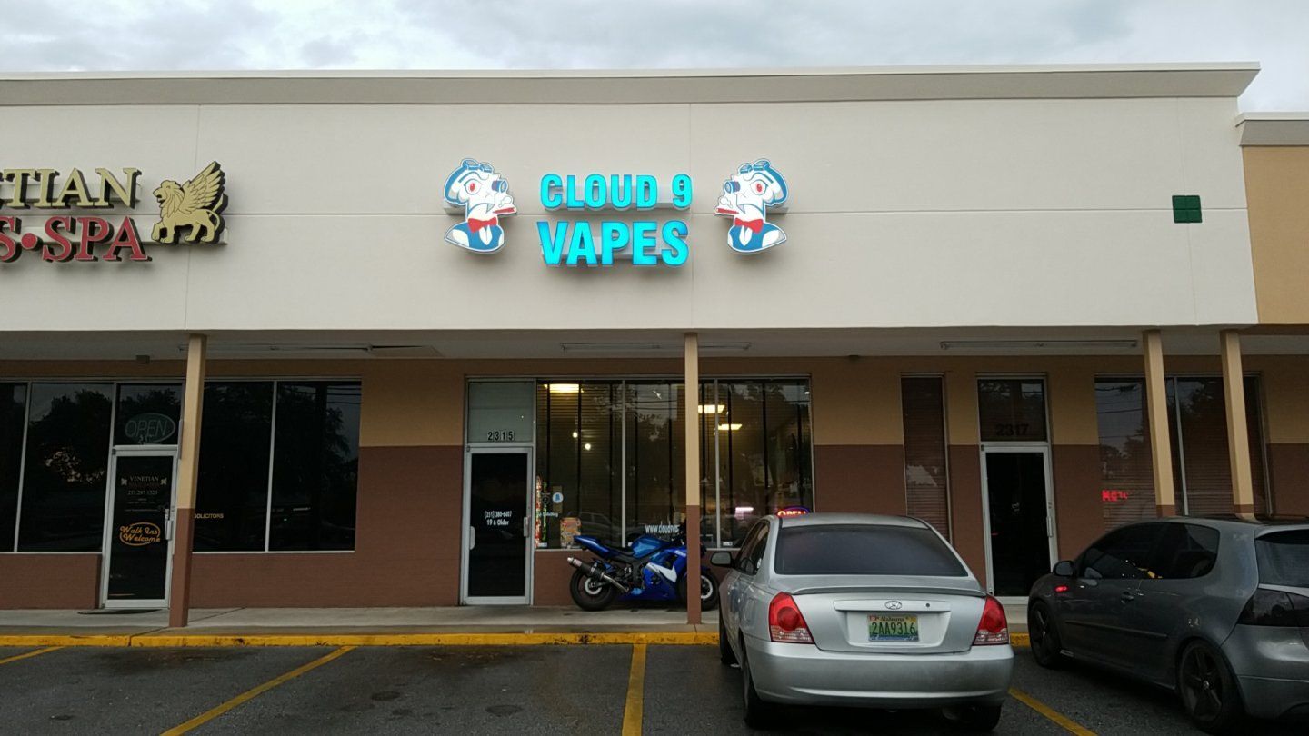 Cloud 9 Vapes Hillcrest storefront, open 24 hours Cloud 9 Vapes storefront at 2315 Hillcrest Rd in Mobile, AL, a vape shop open 24 hours